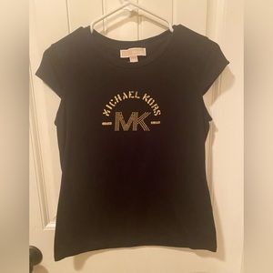 MK. Woman’s Black Shirt with Gold Rhinestones.